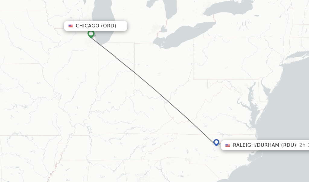 Direct (non-stop) Flights From Chicago To Raleigh/Durham - Schedules ...