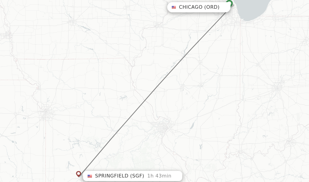 Direct non stop flights from Chicago to Springfield schedules