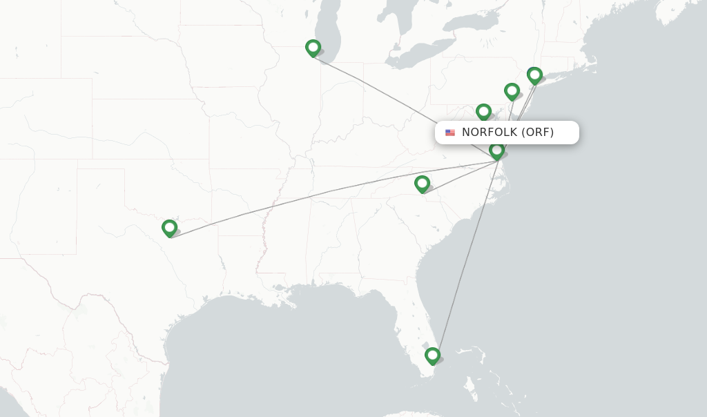 American Airlines flights from Norfolk, ORF