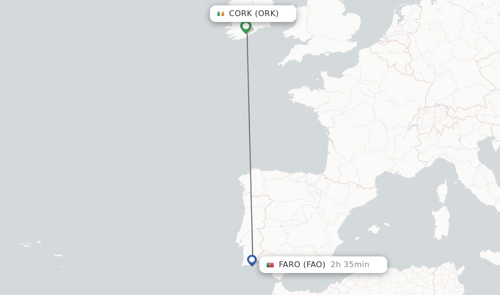 Direct non stop flights from Cork to Faro schedules