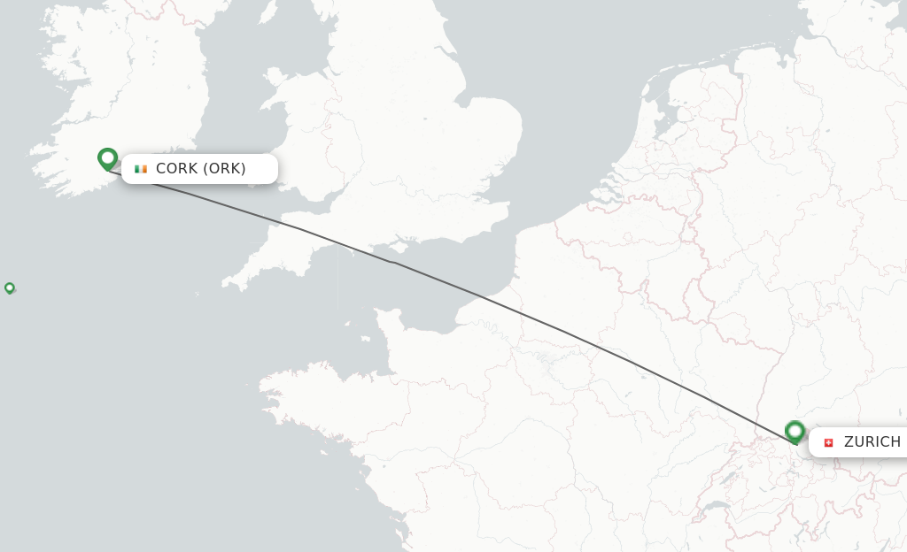 Direct (nonstop) flights from Cork to Zurich schedules