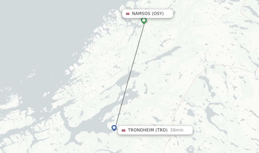 Direct (non-stop) flights from Namsos to Trondheim - schedules ...