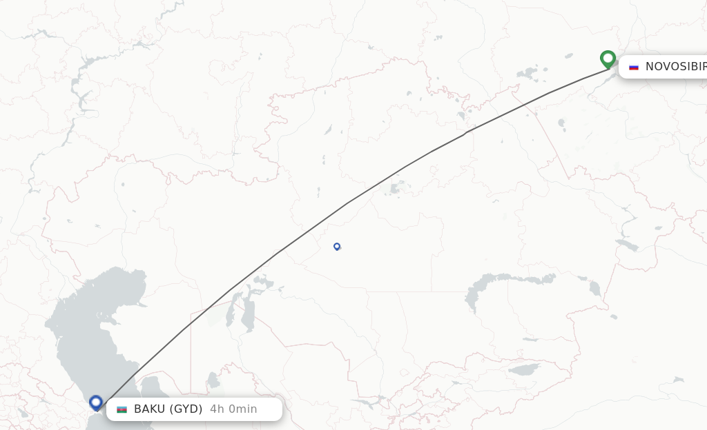 Direct (non-stop) flights from Novosibirsk to Baku - schedules ...