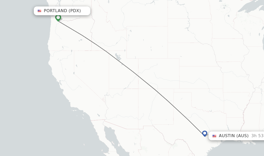 Direct non stop flights from Portland to Austin schedules