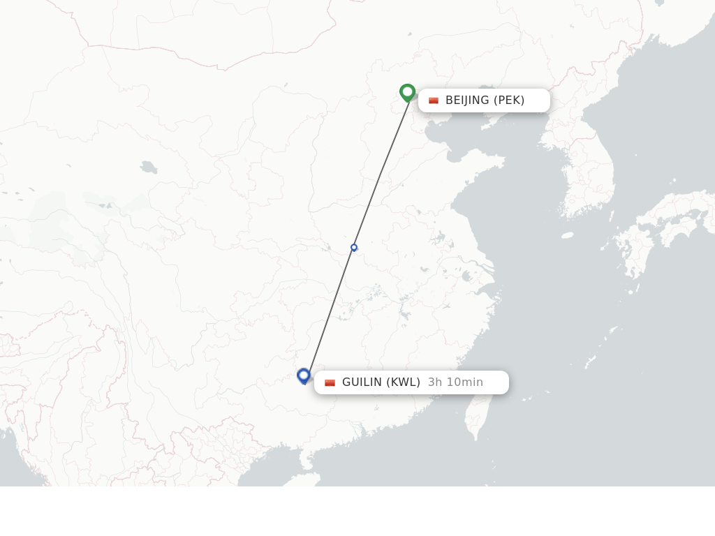 Direct non stop flights from Beijing to Guilin schedules