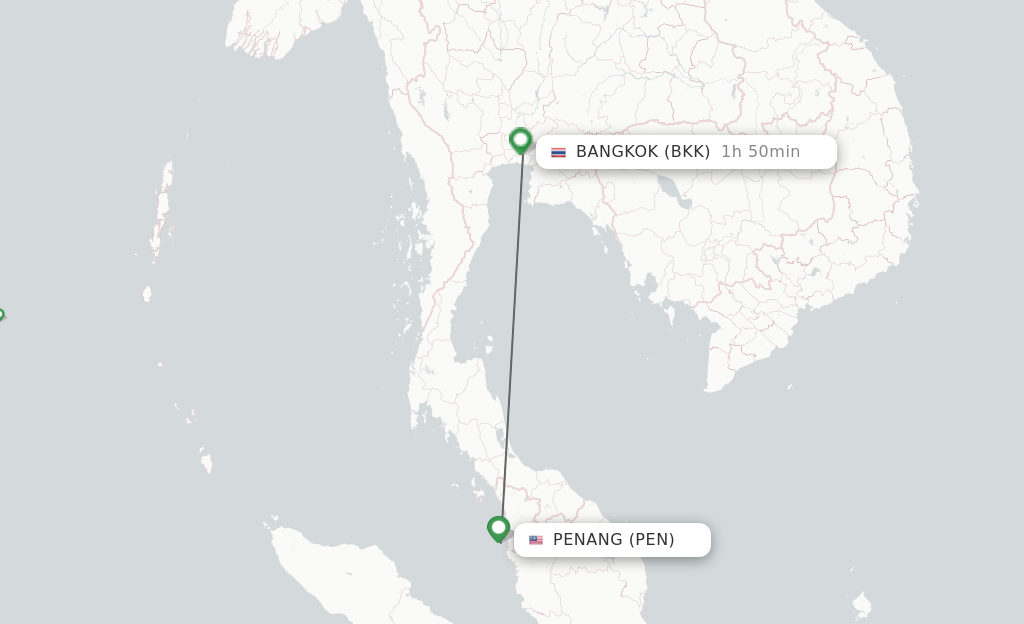 Direct (non-stop) Flights From Penang To Bangkok - Schedules ...