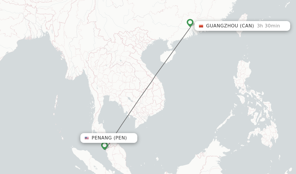 Direct (non-stop) Flights From Guangzhou To Penang - Schedules ...