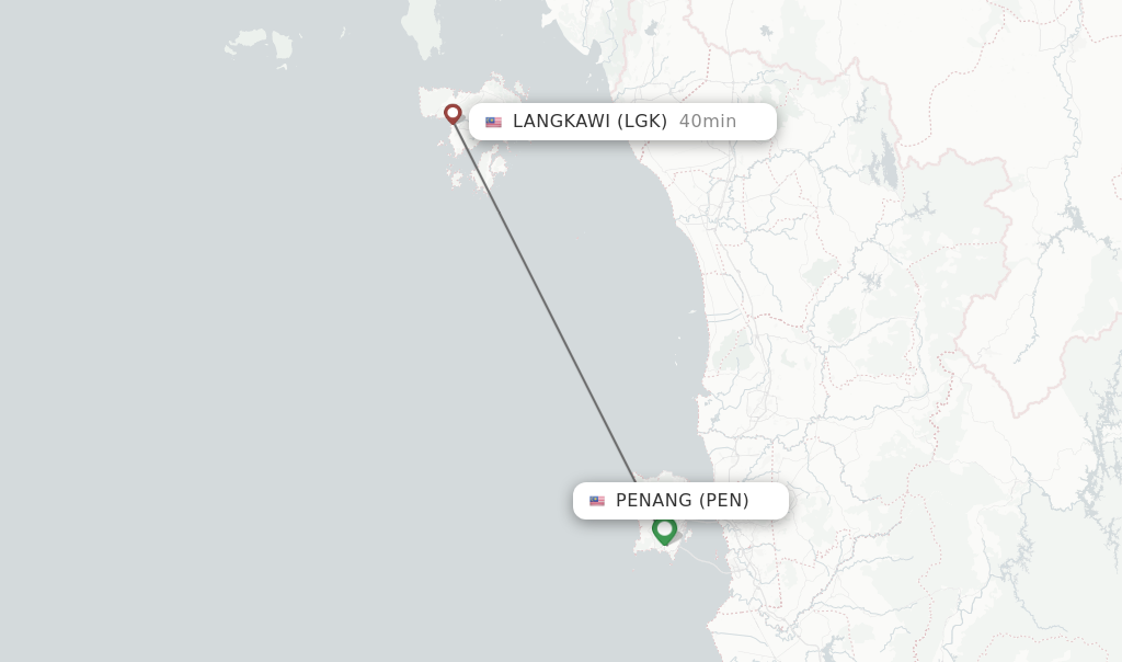 Direct non stop flights from Penang to Langkawi schedules