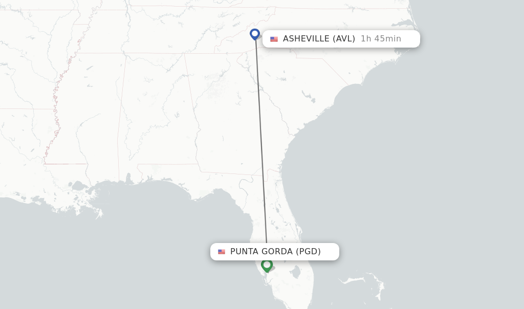 Direct non stop flights from Punta Gorda to Asheville