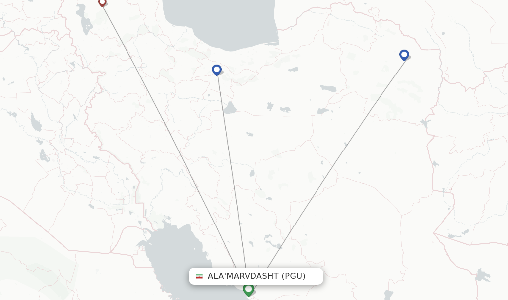 Direct non stop flights from Ala Marvdasht to Arak schedules