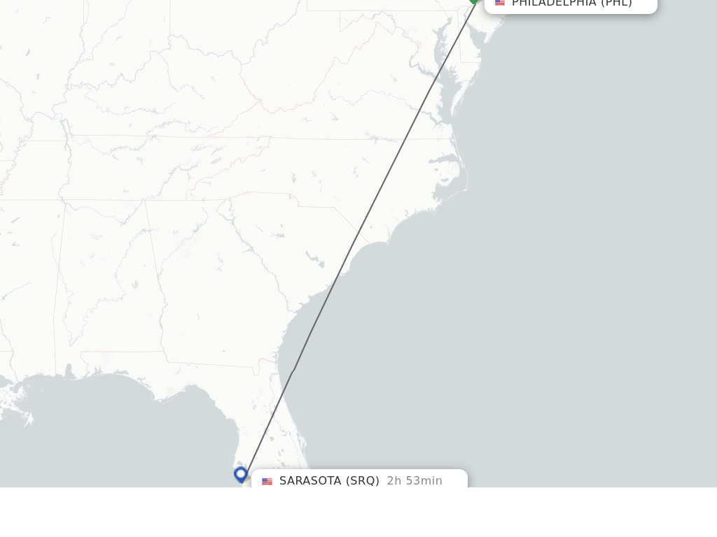 Direct non stop flights from Philadelphia to Sarasota