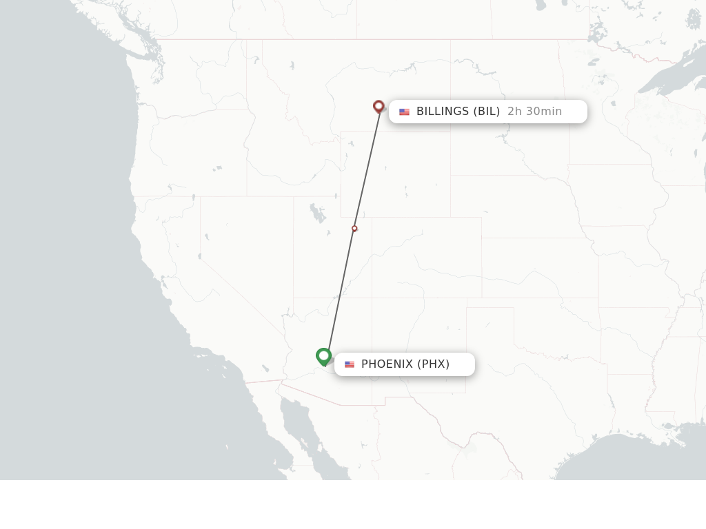 Direct non stop flights from Phoenix to Billings schedules