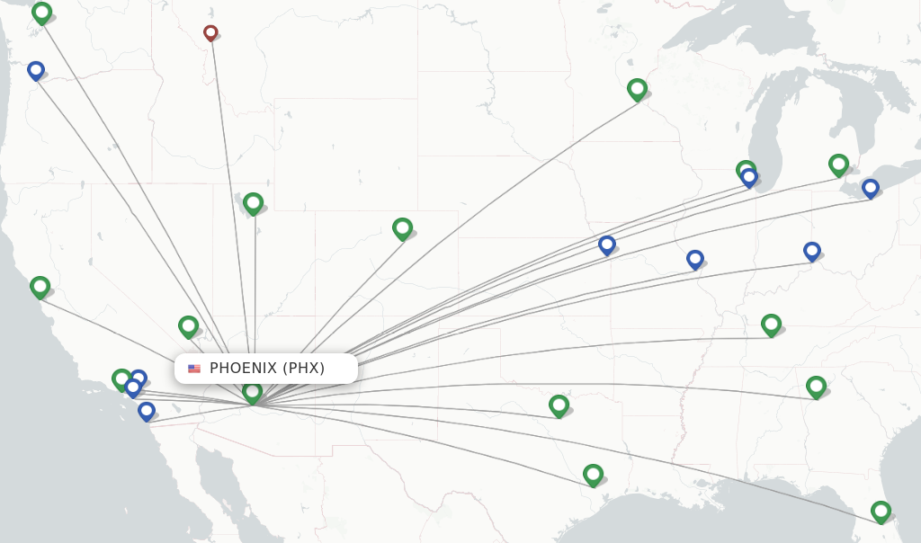 Frontier Airlines flights from Phoenix, PHX