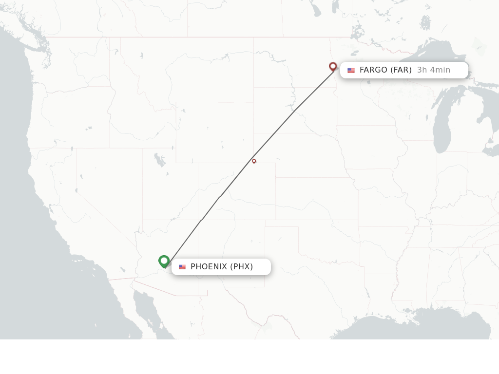 Direct non stop flights from Phoenix to Fargo schedules