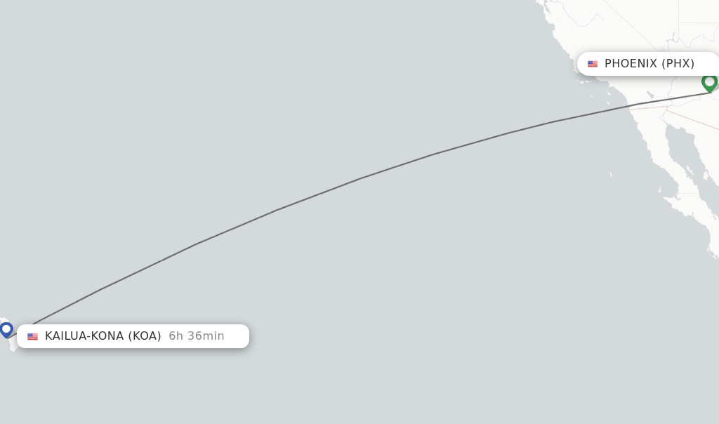 Direct (nonstop) flights from Phoenix to KailuaKona schedules