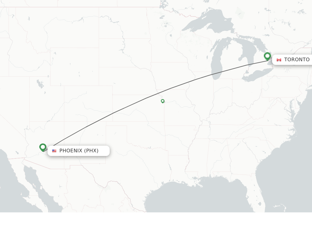 Direct non stop flights from Phoenix to Toronto schedules