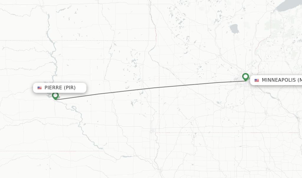 Direct (non-stop) flights from Pierre to Minneapolis - schedules ...