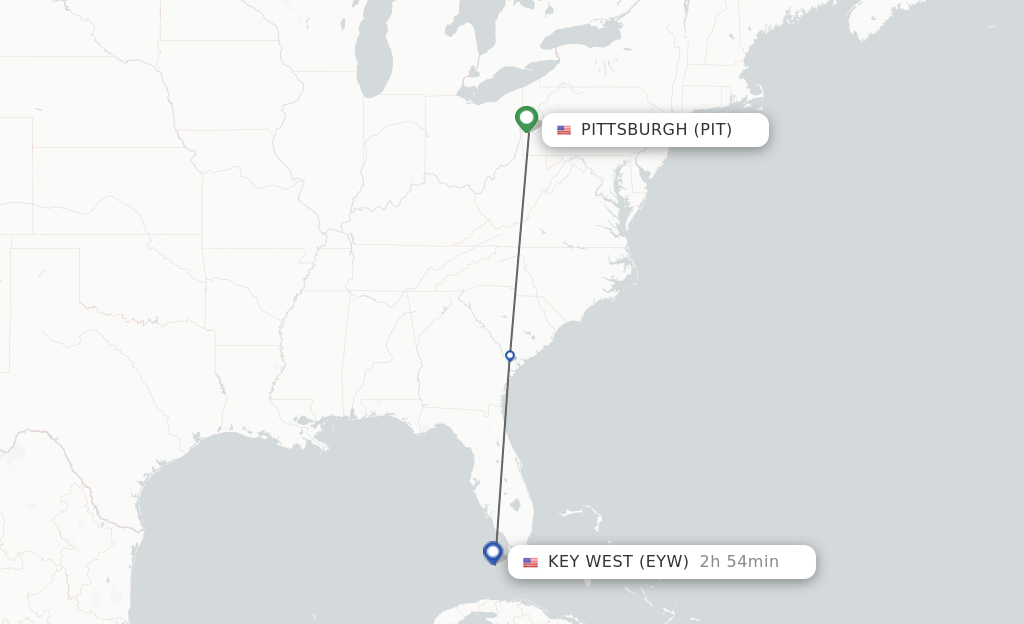 Direct non stop flights from Pittsburgh to Key West schedules