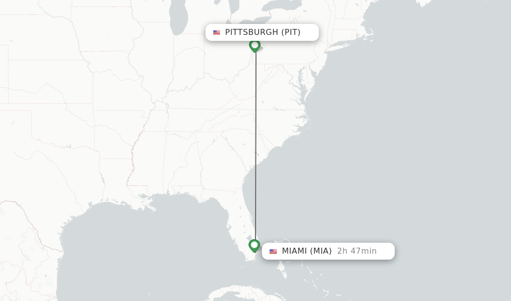 Direct (non-stop) Flights From Pittsburgh To Miami - Schedules ...