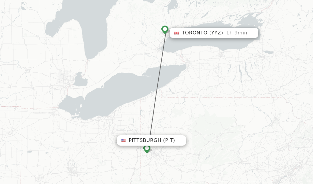 Direct non stop flights from Pittsburgh to Toronto schedules