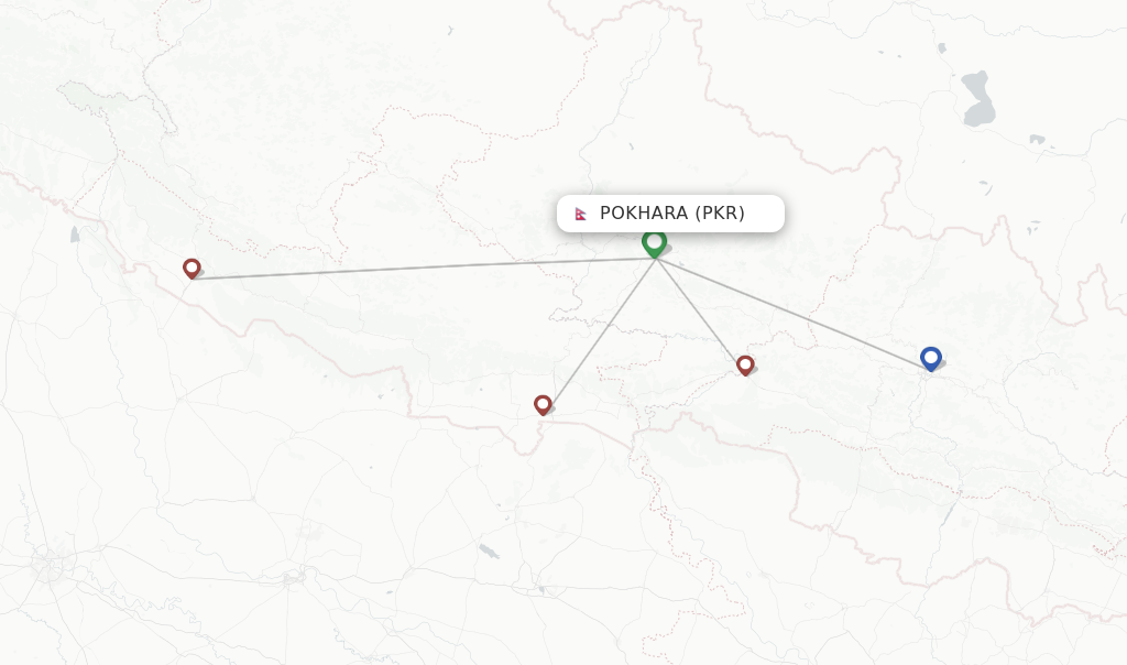 Direct (non-stop) flights from Pokhara (PKR) - FlightsFrom.com