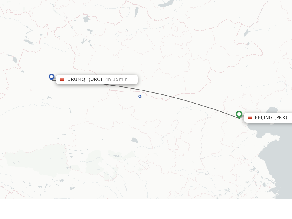 Direct (non-stop) flights from Beijing to Urumqi - schedules ...