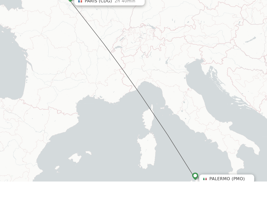 Direct non stop flights from Palermo to Paris schedules