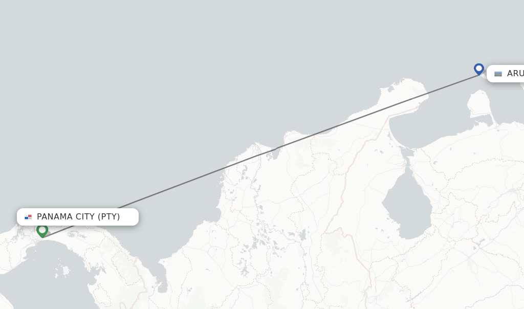 Direct non stop flights from Panama City to Aruba schedules