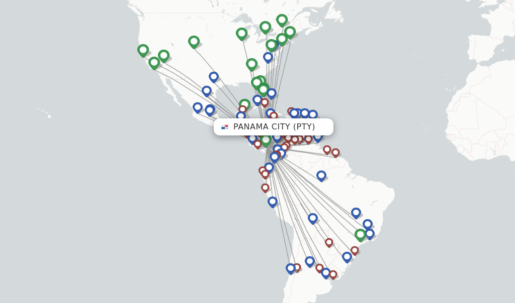 Copa Airlines route map