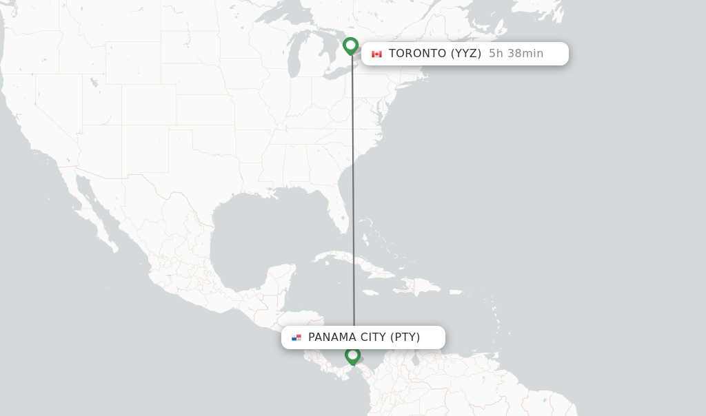 Direct non stop flights from Panama City to Toronto schedules