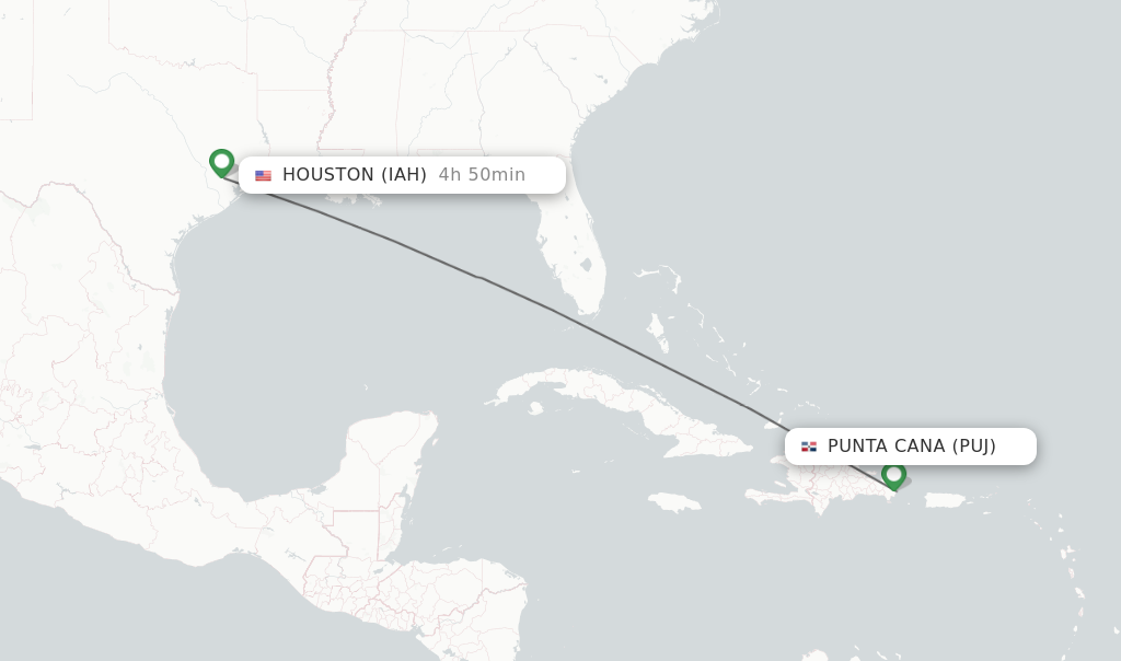 Direct non stop flights from Punta Cana to Houston schedules