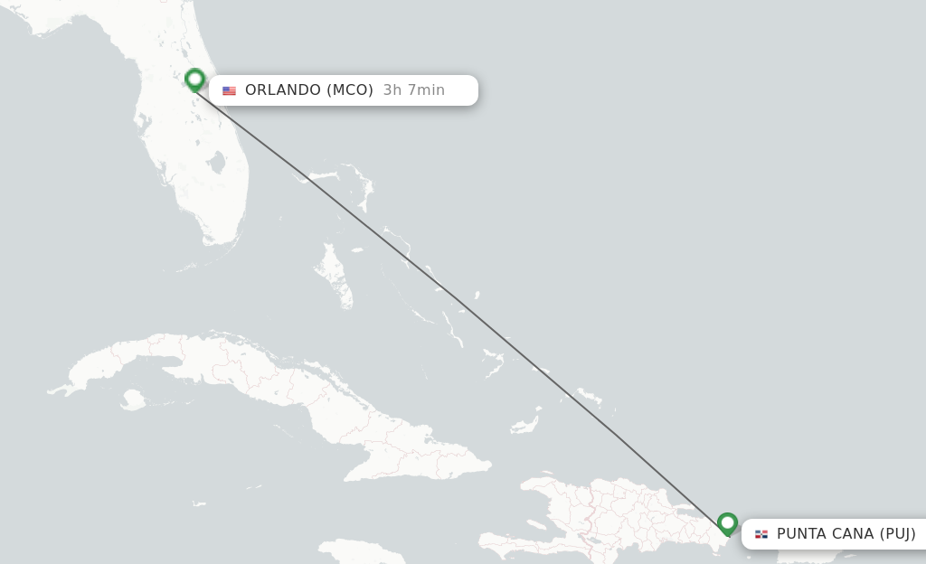 Direct (non-stop) Flights From Punta Cana To Orlando - Schedules ...