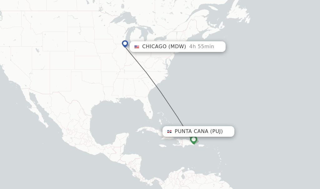 Direct non stop flights from Punta Cana to Chicago schedules