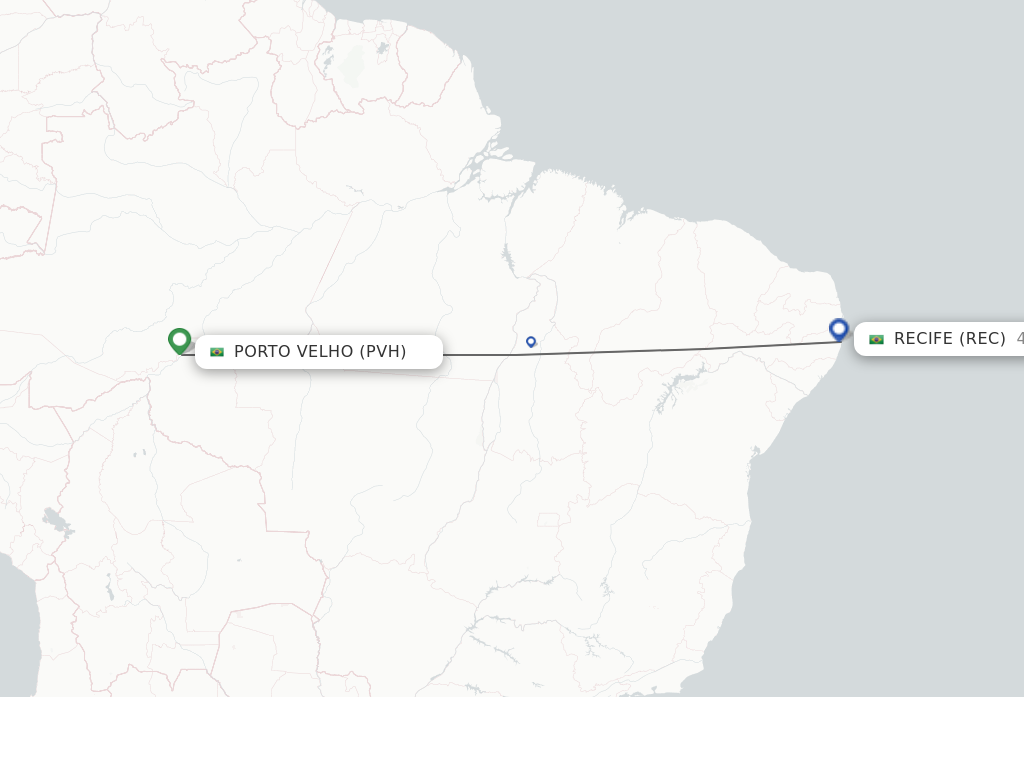 Direct (nonstop) flights from Porto Velho to Recife schedules