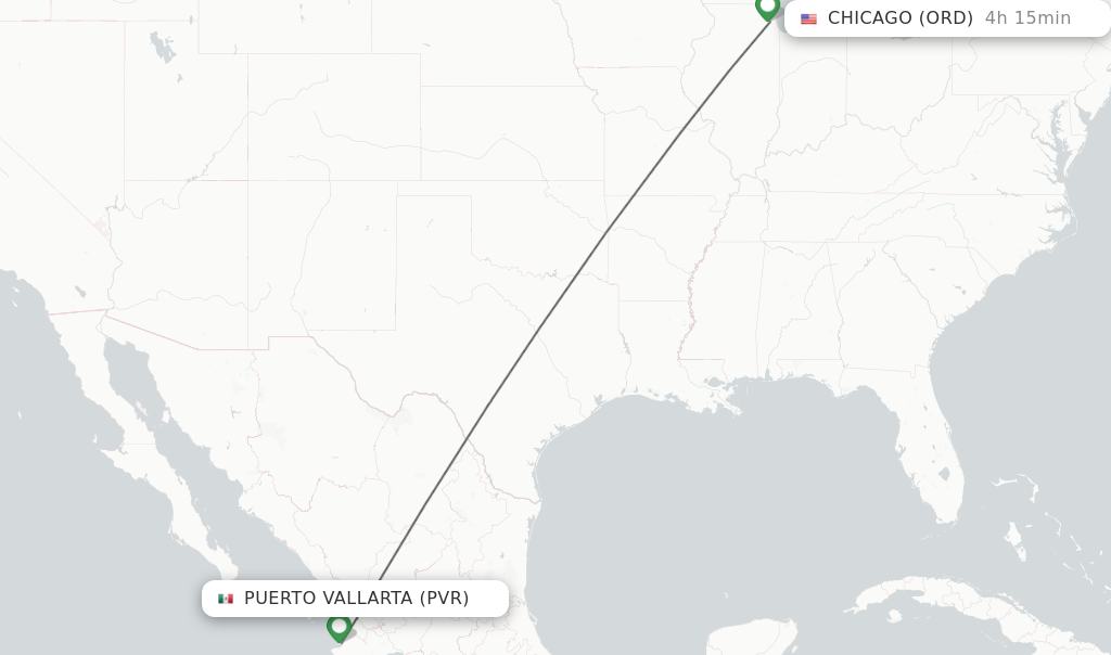 Direct non stop flights from Puerto Vallarta to Chicago