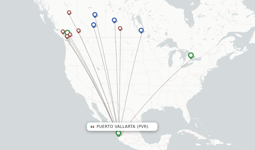 WestJet flights from Puerto Vallarta, PVR