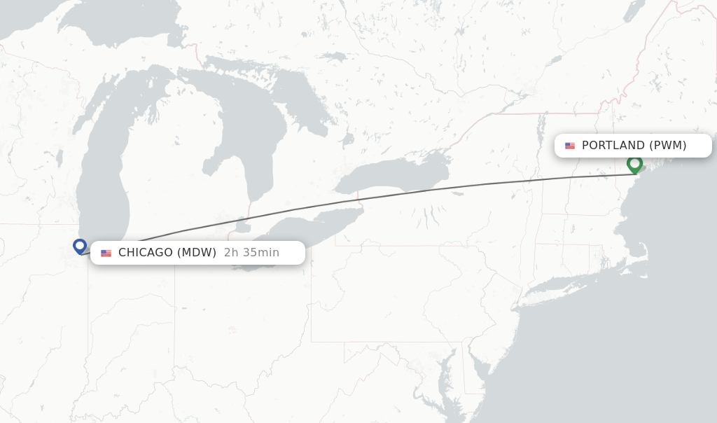 Direct non stop flights from Portland to Chicago schedules