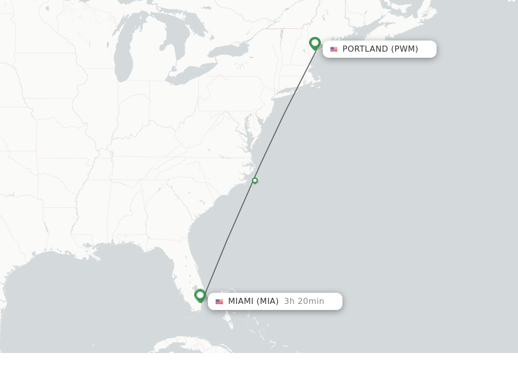 Direct non stop flights from Portland to Miami schedules