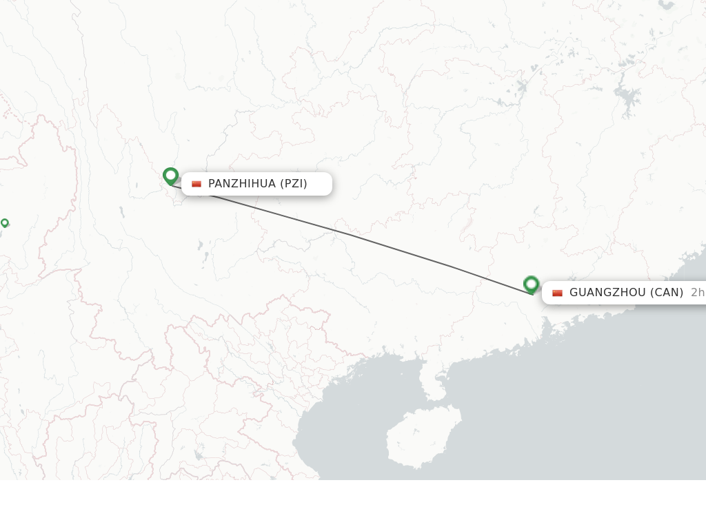 Direct (non-stop) Flights From Pan Zhi Hua To Guangzhou - Schedules ...