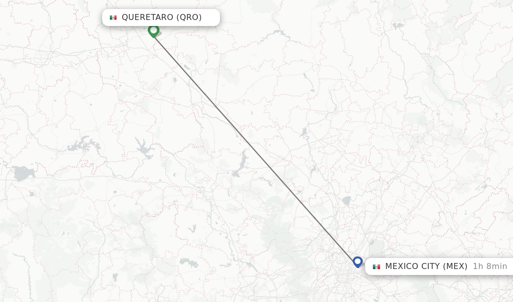 Direct (nonstop) flights from Queretaro to Mexico City schedules