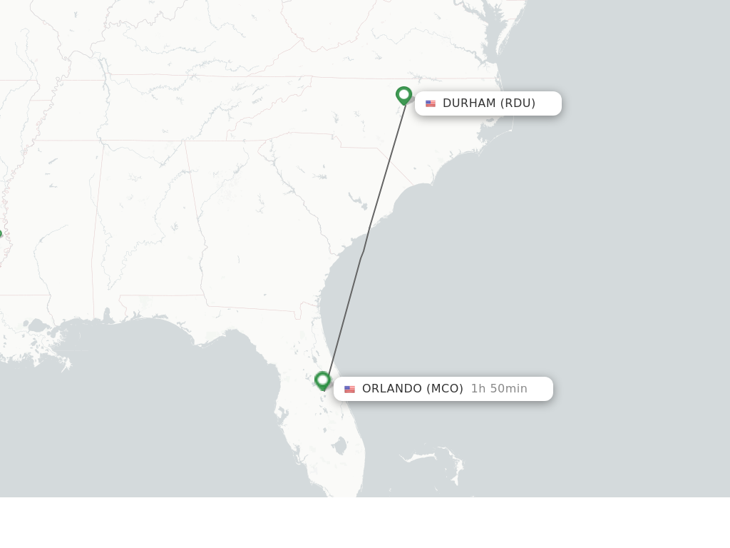 Direct (nonstop) flights from Raleigh/Durham to Orlando schedules