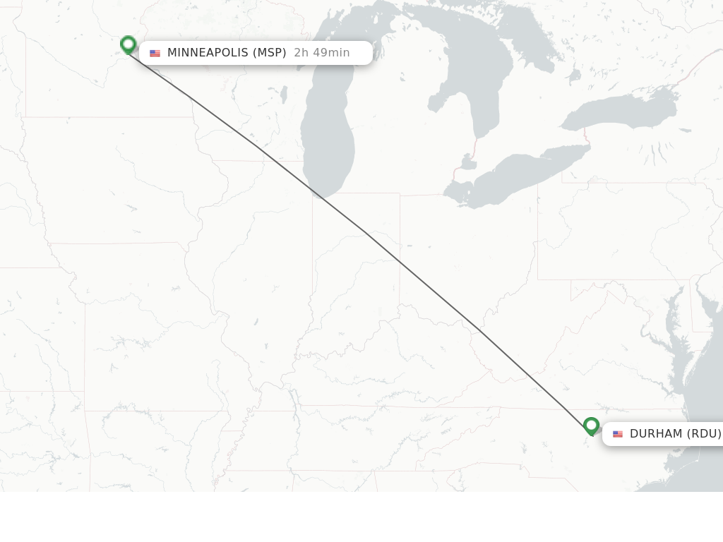 Direct non stop flights from Raleigh Durham to Minneapolis