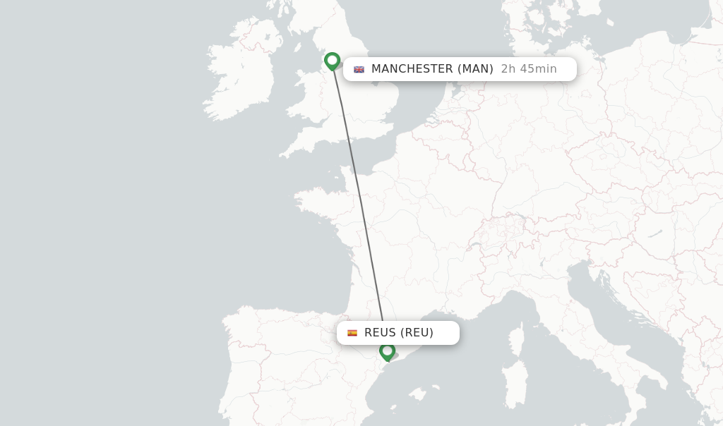 Direct non stop flights from Reus to Manchester schedules