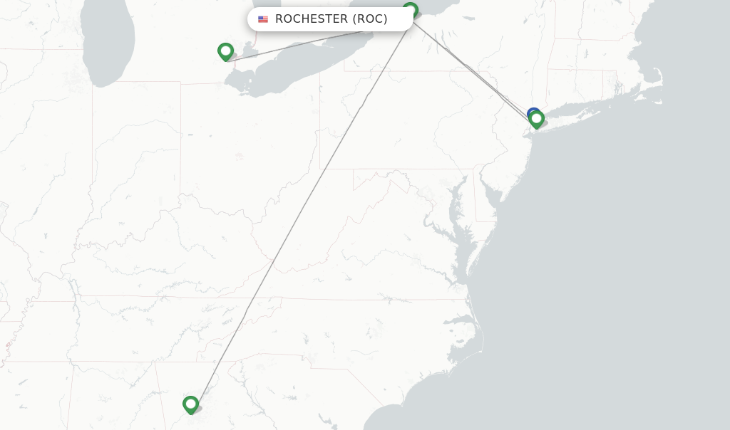 Delta flights from Rochester, ROC