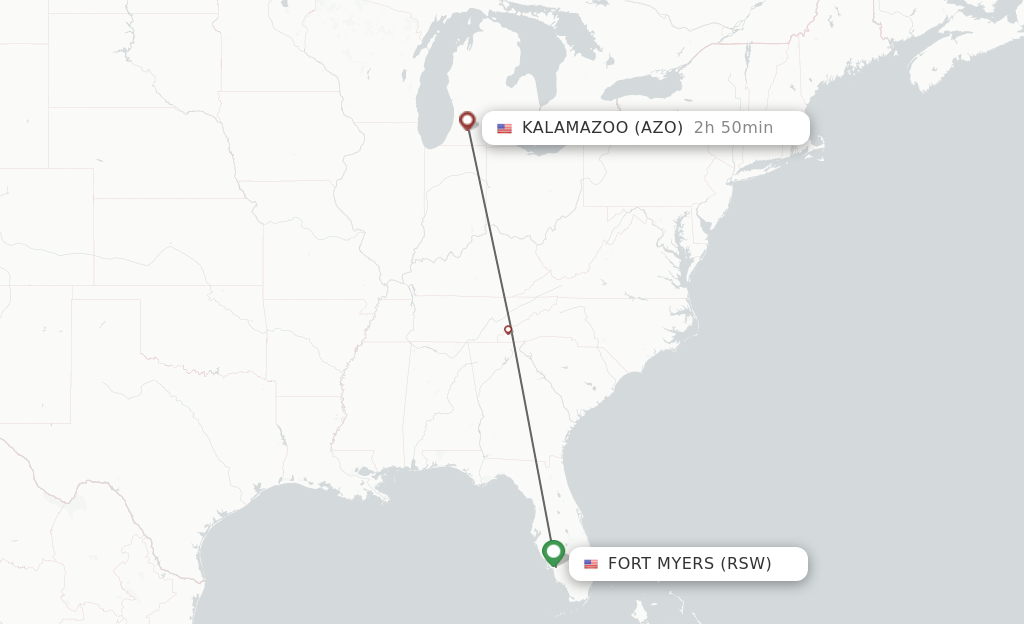 Direct (non-stop) Flights From Fort Myers To Kalamazoo - Schedules ...