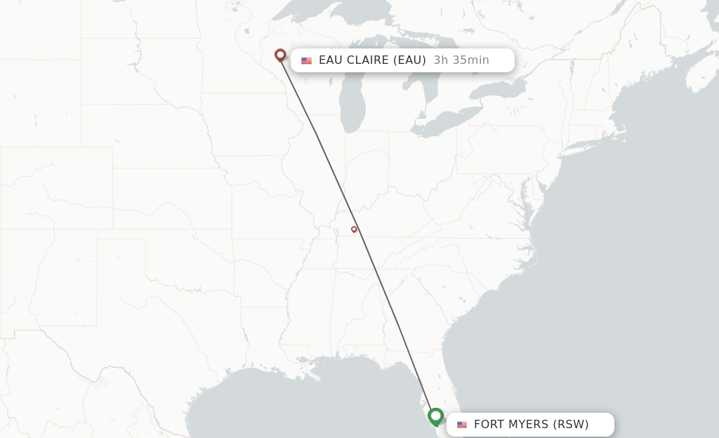 Direct (non-stop) Flights From Fort Myers To Eau Claire - Schedules ...