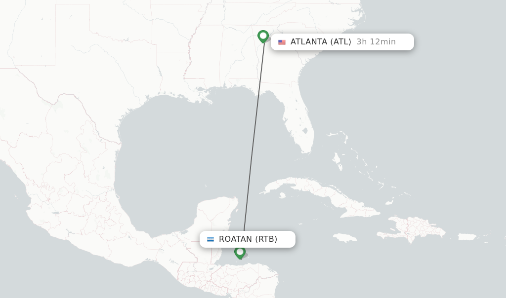 Direct non stop flights from Roatan to Atlanta schedules