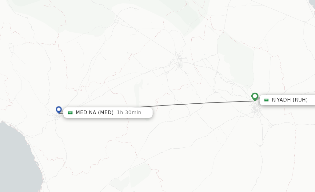 travel time from riyadh to madinah