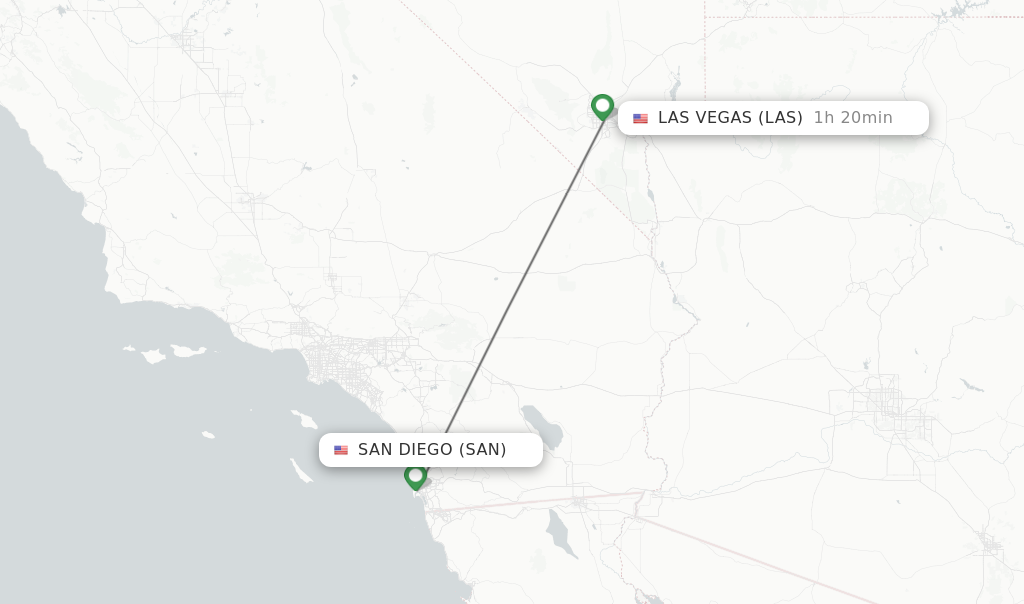 Direct (non-stop) flights from San Diego to Las Vegas - schedules 