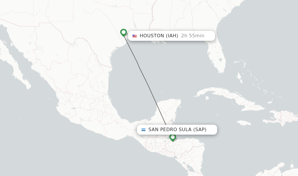 Direct (non-stop) flights from San Pedro Sula to Houston - schedules ...